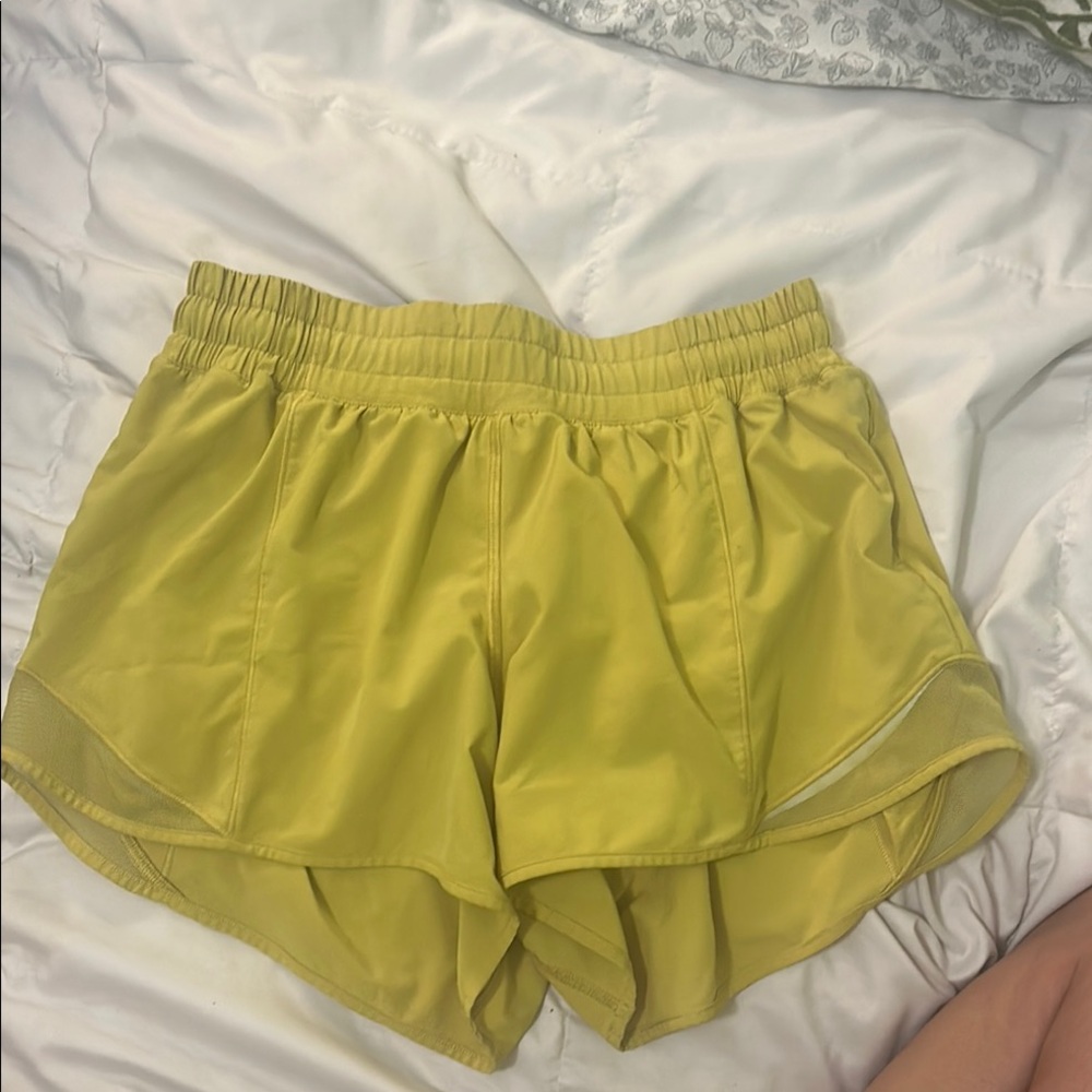 Lululemon Athletica Yellow Athletic Shorts
